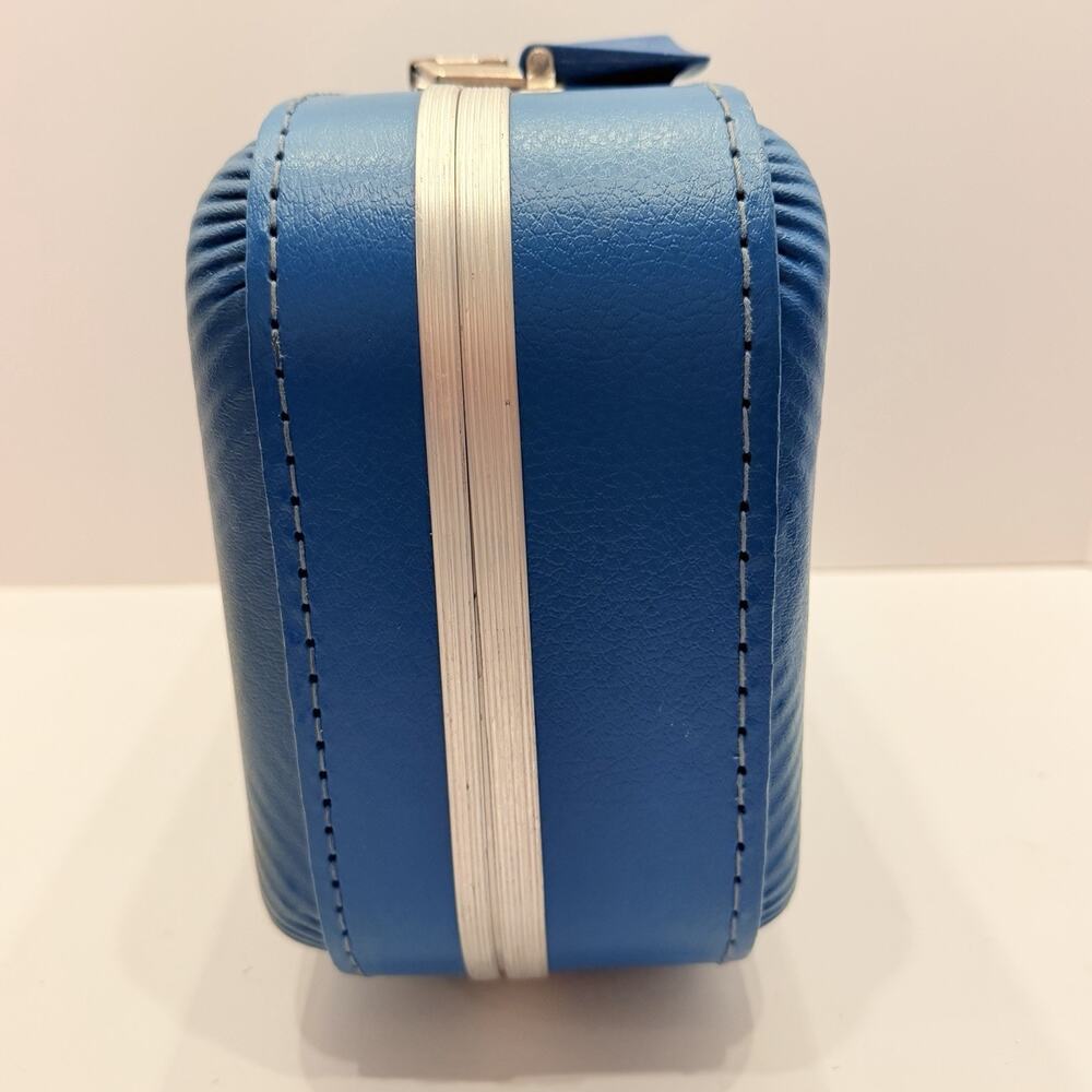 Vintage Small Blue Kids (Boy Train) "I'm Going to Grandma's" Hard Sided Suitcase - Picture 4 of 12